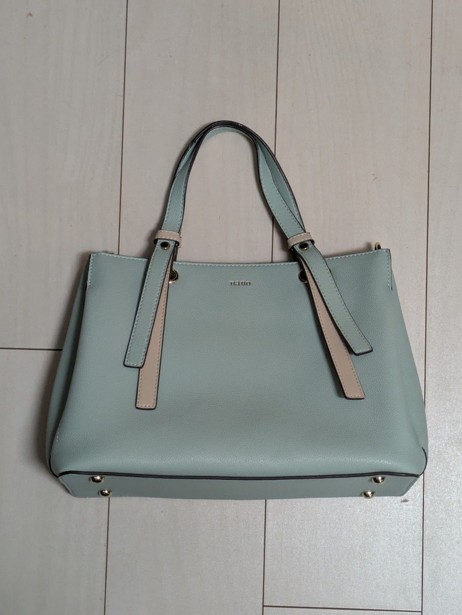 nano Tote Bag Light Green Bicolor Handbag