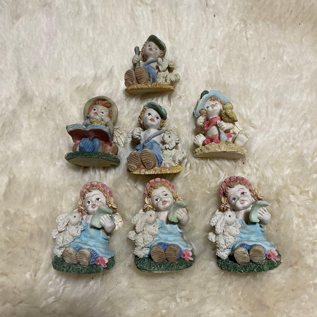 Angel Ornament Set of 7 Miniature Figurines