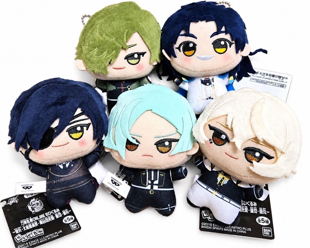 Touken Ranbu ONLINE Chigurumi Series 5 Complete Set (All 5 Types) - Uguisu Maru, Taikokimaru Sadamune, Shokudaikichi Mitsutada, Hige Kirimaru, Hizamari - New with Tags