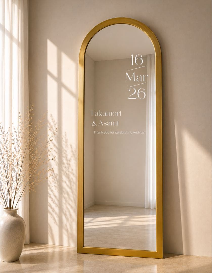 【13 Types! Welcome Space Welcome Mirror Mirror Sticker Wedding