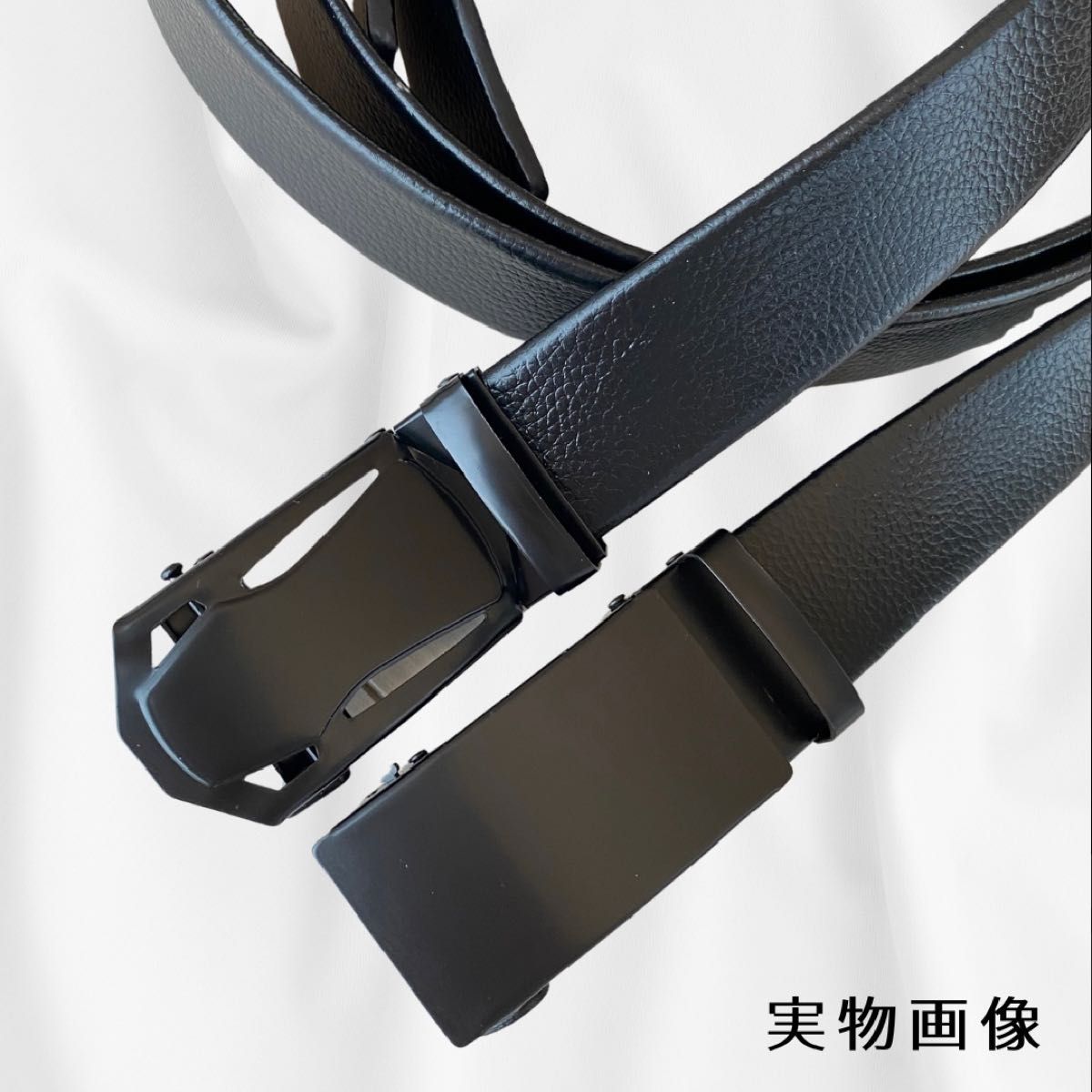 皮带自动锁男士无孔商务皮带2套男士套装