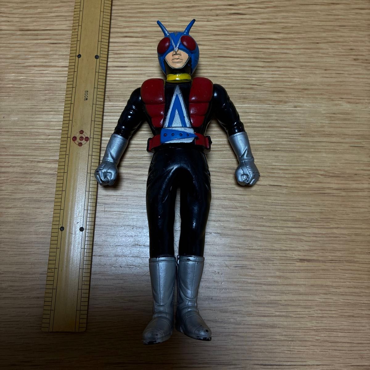 バンダイ 仮面ライダー ライダーマン 1989年 日本製 JAPAN ソフビ 石森プロ 東映 17cm レトロ【複数落札 値引】