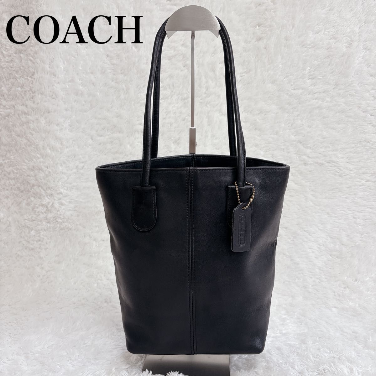 COACH教练全教练手提包黑色皮革美品肩挂USA制Y2K