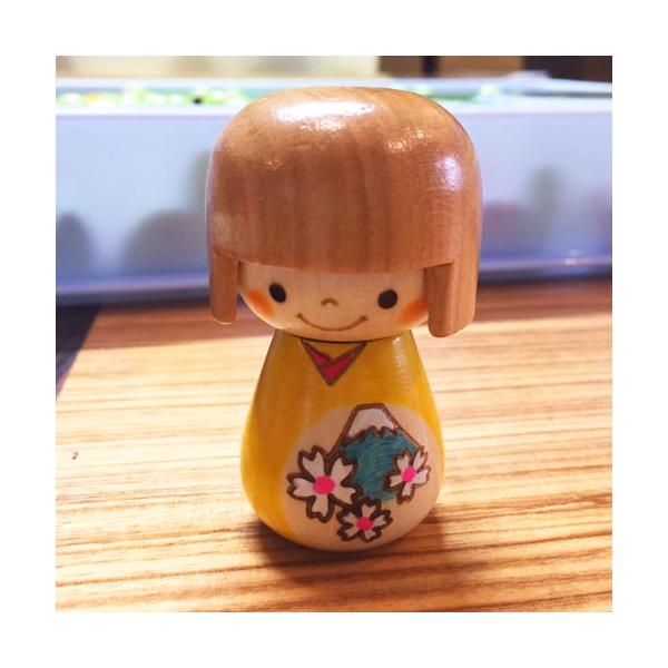 おかっぱ(小)富士と桜・黄