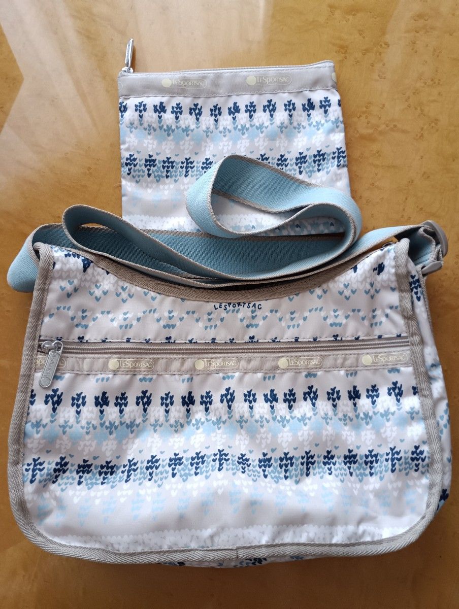 【品相极佳】LeSportsac 勒·斯波萨克 单肩包 北欧图案 附收纳袋