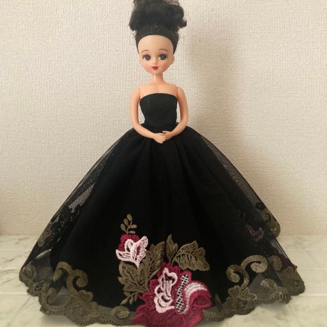 No.2 Hand-Sewn Licca Doll Dress *Bustier Tulle Lace Dress *Princess