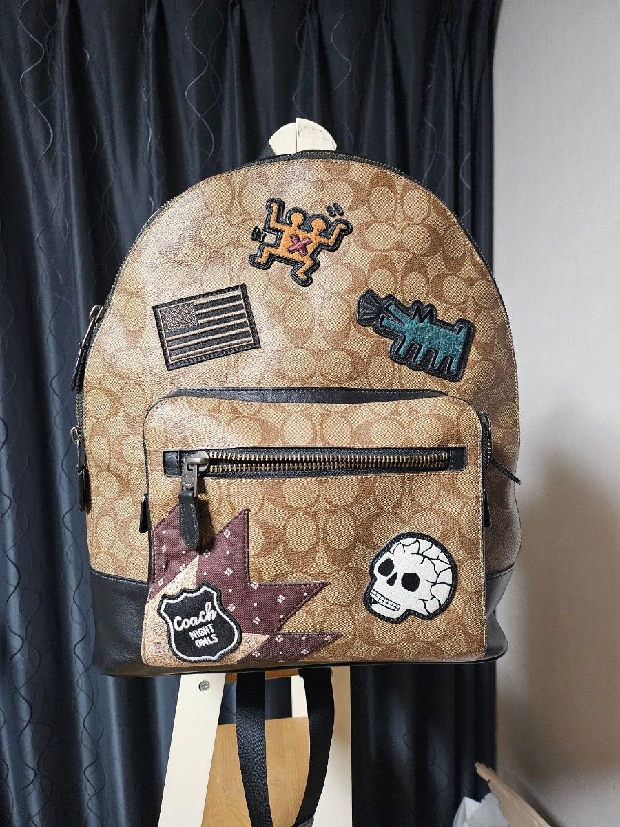 【Excellent condition Limited Edition】 COACH Keith Herring Backpack Signature Black