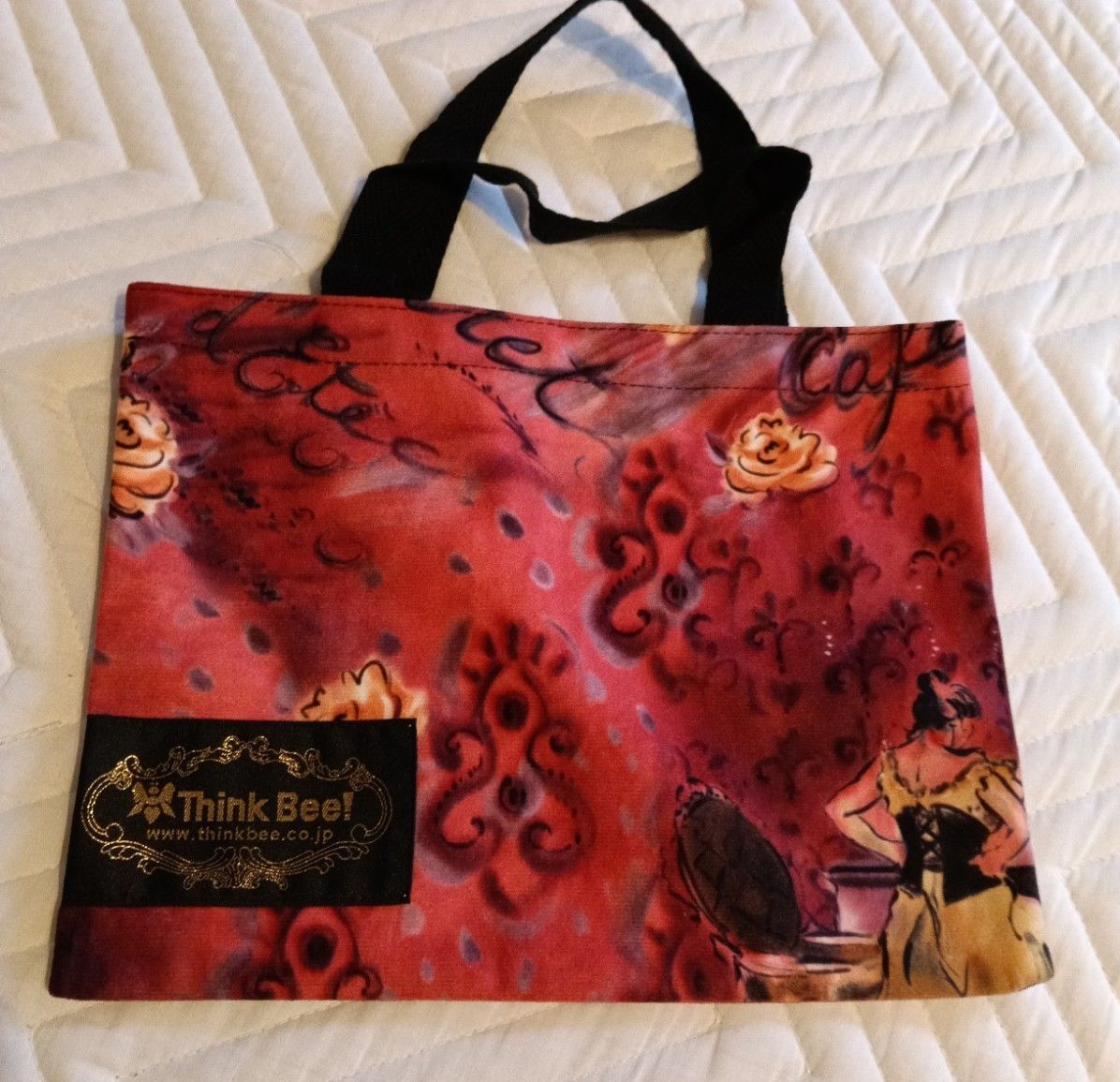 Think Bee! Think Bee Tote Bag, Red, Floral Pattern, Women's, Brand-New and Unused