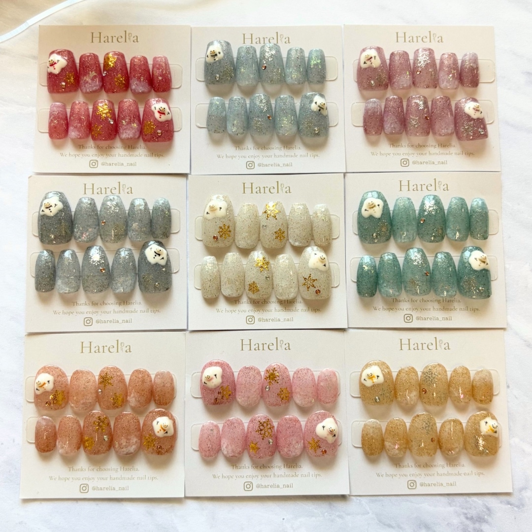 【Snow Man Favorite Color] Snowman Nail Tips | 9 Colors Available | Concert Attendance | Fan Activity Nails | Snowflake | Concert Attendance | Fan Activity Purple Pink Yellow Blue Red Green Orange Black White Purple Yellow Blue Red Green White