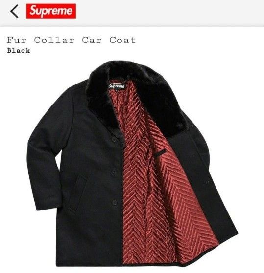 新品 Supreme Fur Collar Car Cort M シュプリーム コート ブラック 黒 ジャケット Car Coat