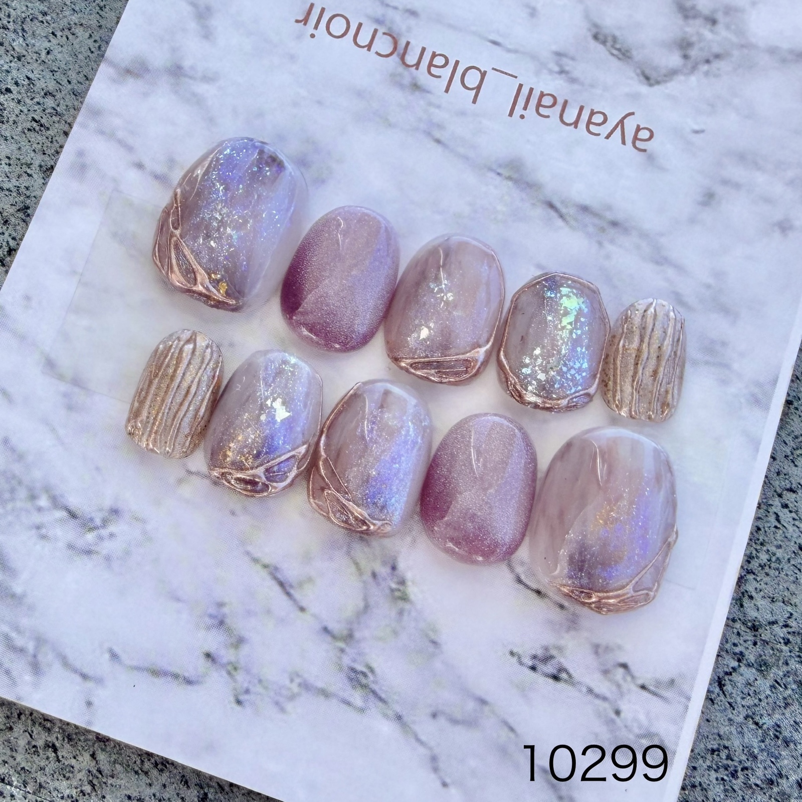 Nail Tips 10299 Pink Lavender Actual Product Wedding Coming-of-Age Ceremony