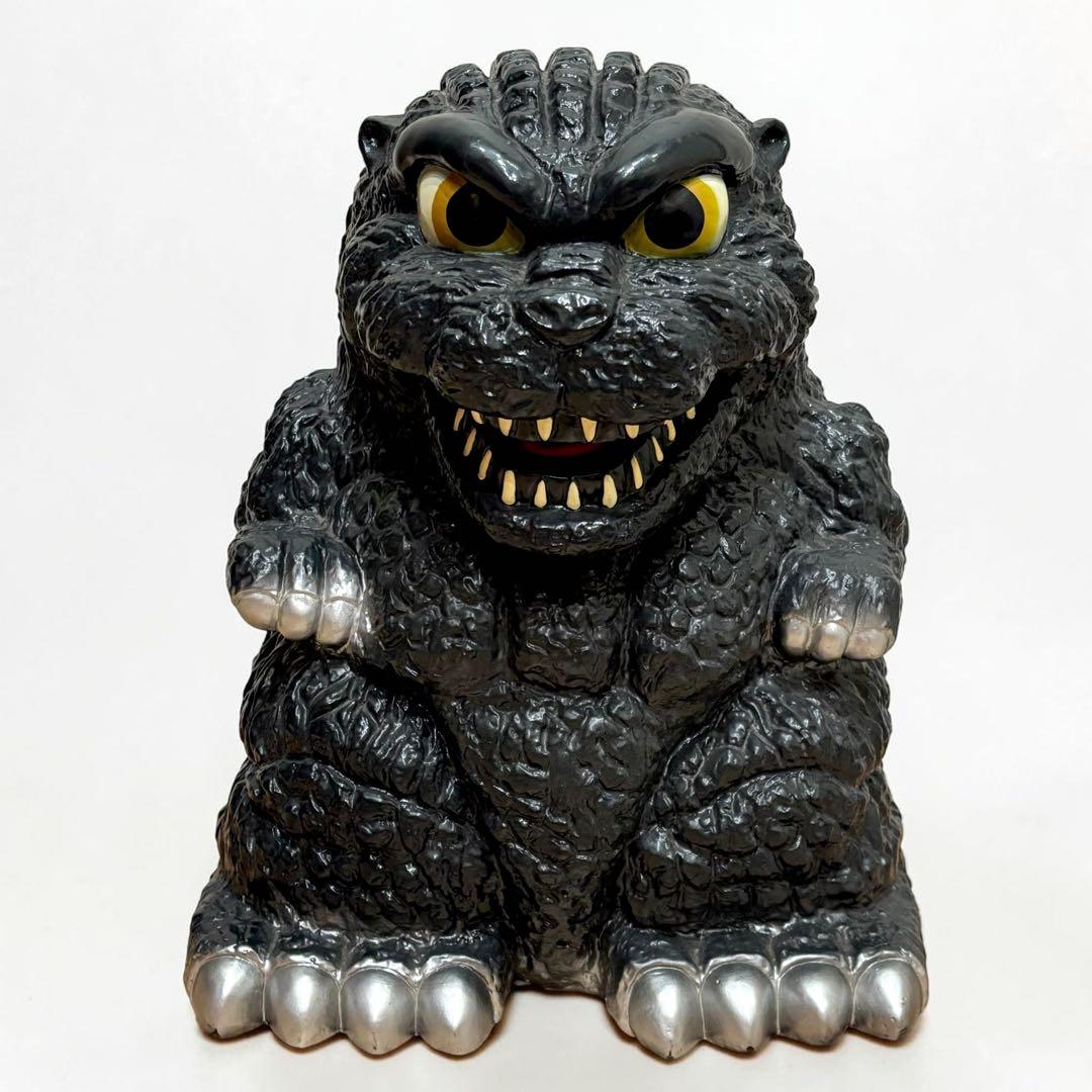 美品 ビンテージ ゴジラ 1994年製 ビッグ貯金箱 ソフビ 東宝