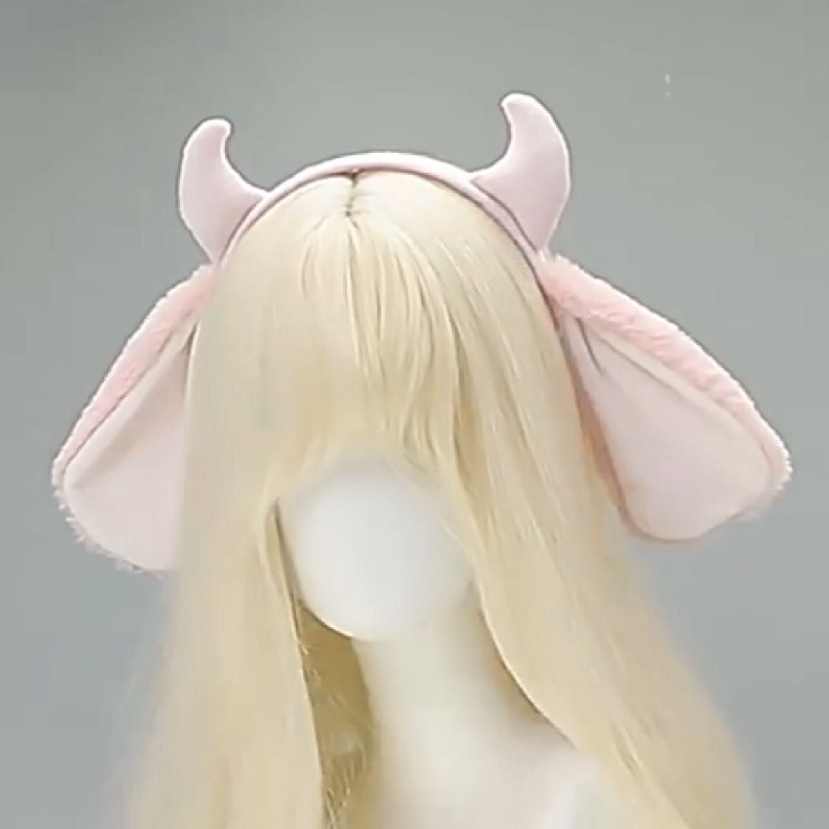 羊皮发箍下垂耳羊耳粉红cosplay恶魔的角发箍万圣节伪装头发饰品洛丽塔批量生产型