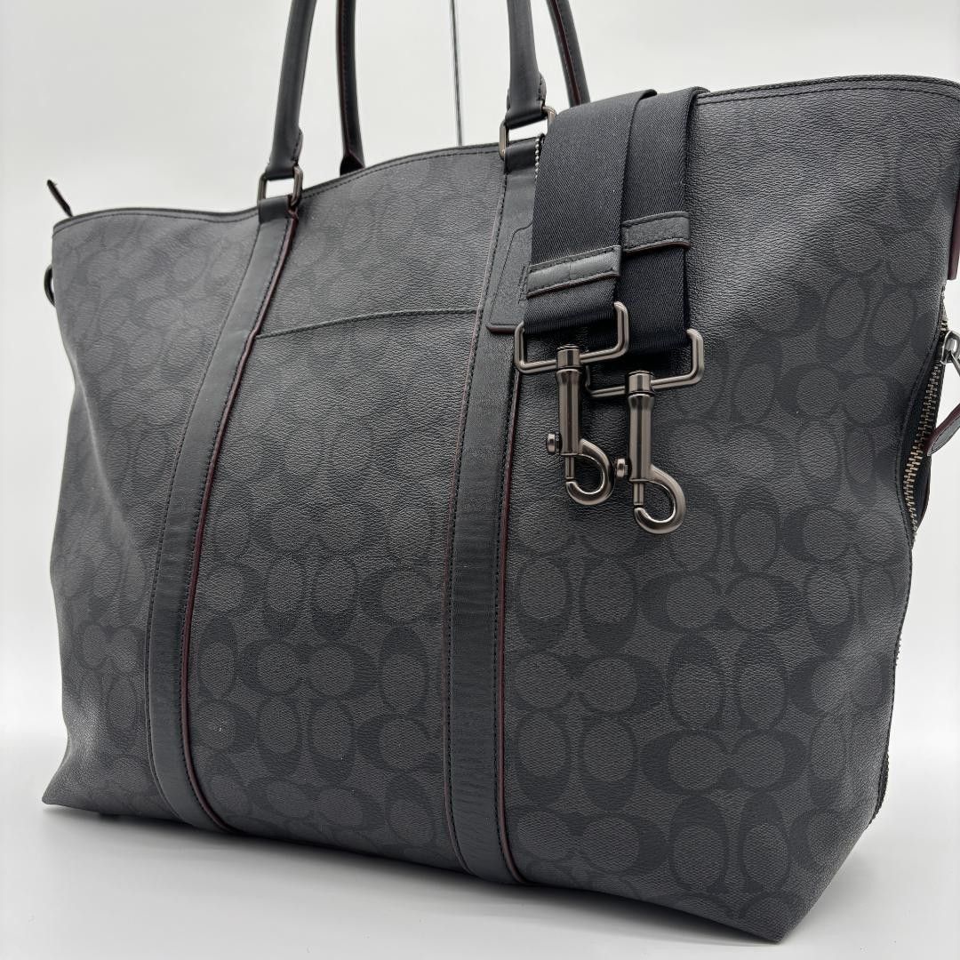 美品 COACH 蔻驰 Trekker 2way波士顿包 Signature A4