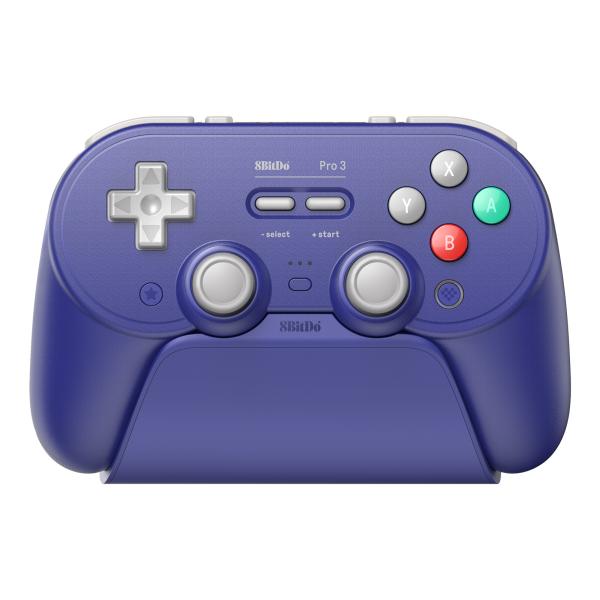 8BitDo Pro 3 蓝牙紫色 无线有线游戏手柄(适用于Switch、Switch 2、Windows PC、Android、Apple,支持蓝牙与2.4GHz,附带USB-C转USB-A充电座)