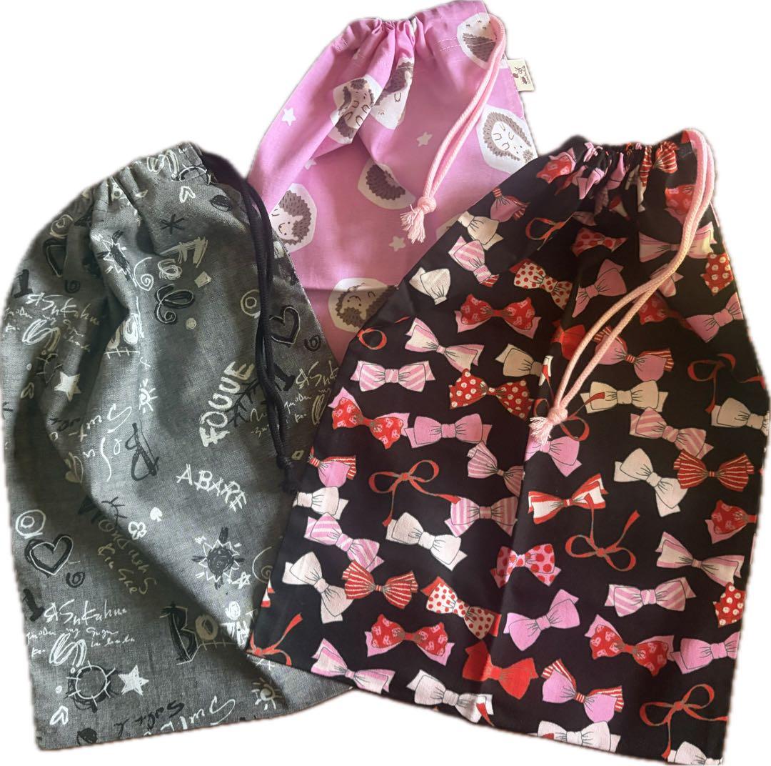 ⭐️Great deal‼️‼️‼️⭐️♡Handmade♡ Cute drawstring pouch set of 3♡ For girls