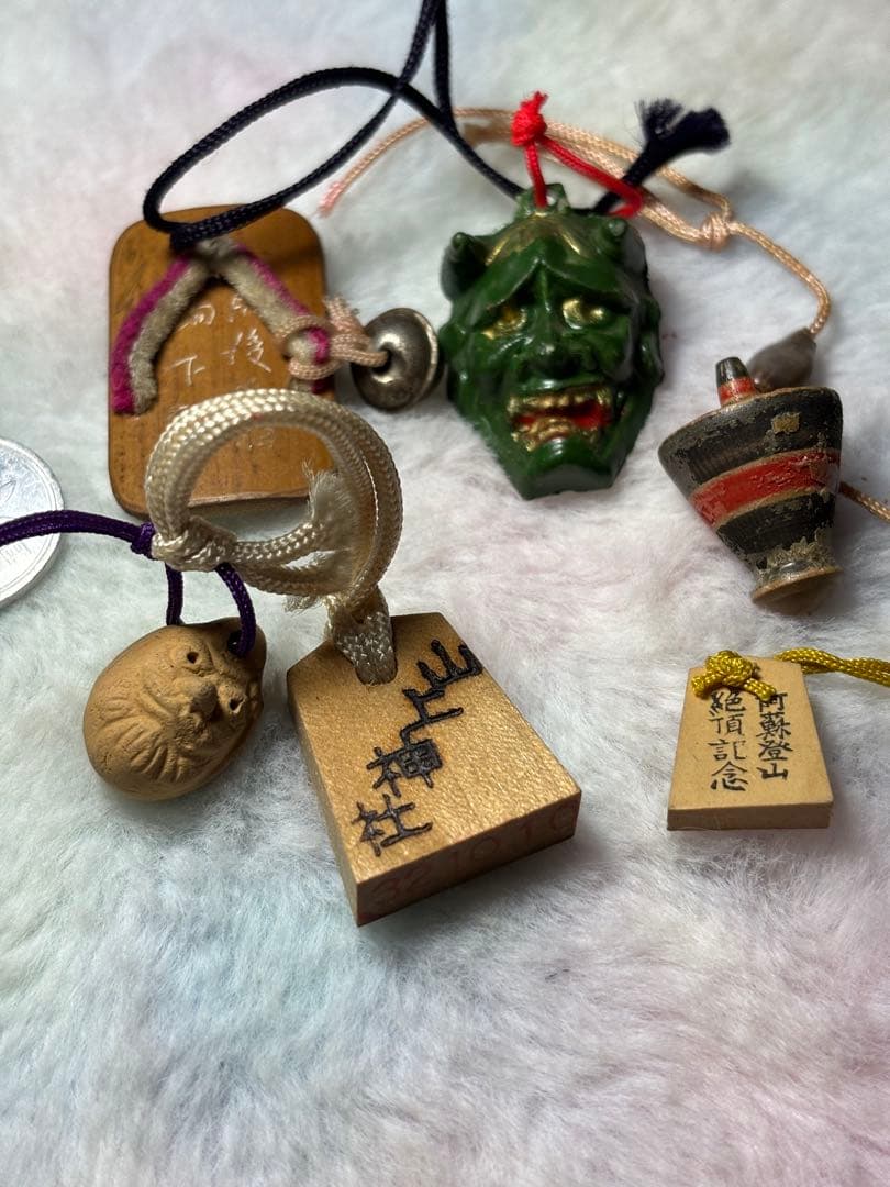 乡土玩具 根付 木雕 昭和复古 迷你 多件套