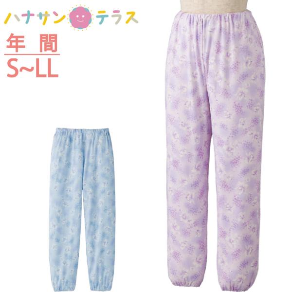 仅介护妇女睡衣短裤花柄棉混洗换用S M L LL介护用服装老年人女性女士女士春夏秋冬房间着室内着39919