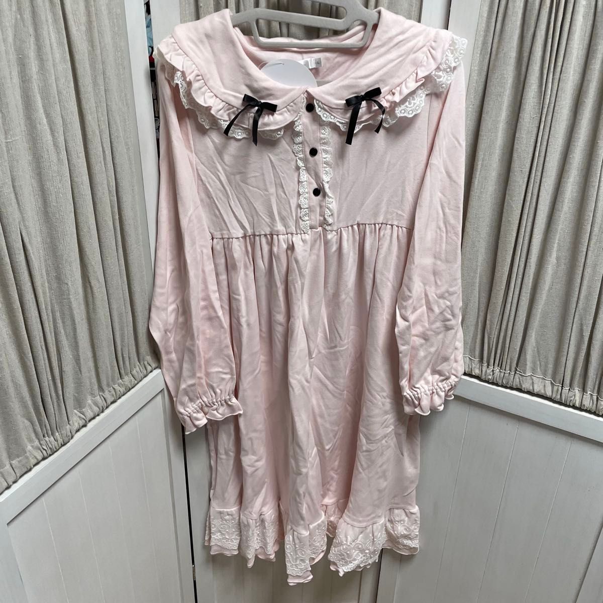 真白爱丽丝☆洛丽塔风格荷叶边连衣裙☆家居服 ☆L码☆粉色【全新未使用】
