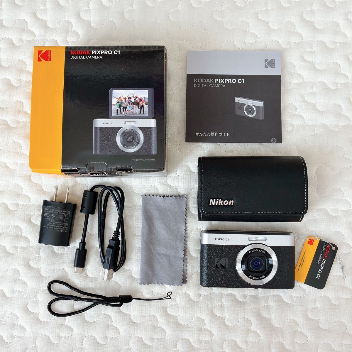 柯达 PIXPRO C1 数码相机 黑色 原装盒及配件齐全