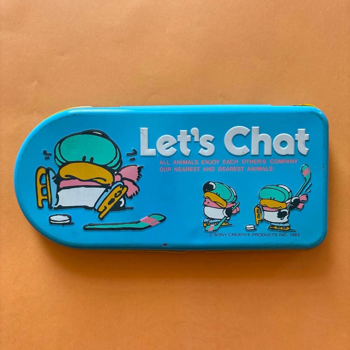 昭和复古Let's Chat罐装笔盒索尼创意产品1983