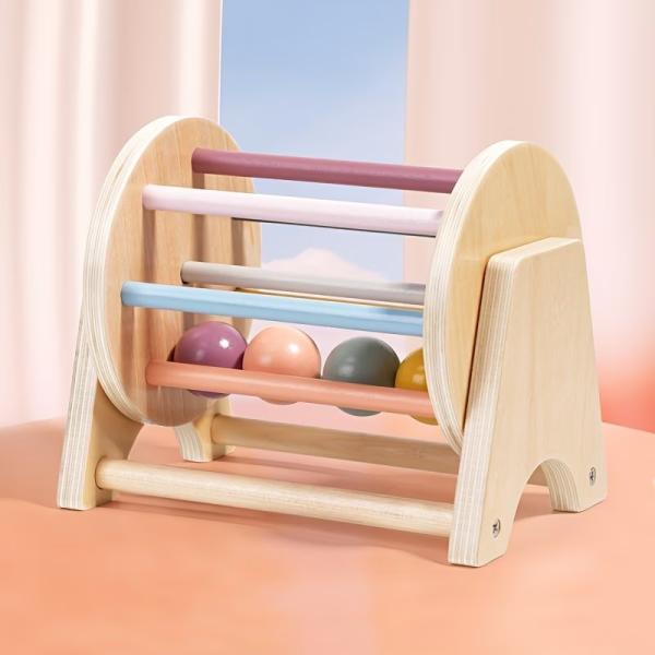 木製ローリングドラム 知育用転がし打楽器 教具 男の子・女の子向けクリスマス・誕生日プントに 家族の集まりのおもちゃとしても最適