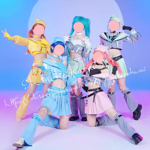 Project Sekai PRSK Little Devil Mizuki Akiyama/Airi Momoi/Haruka Kirigaya/Minori Hanasato/Hatsune Miku Cosplay Costume Event Costume Disguise Activity Masquerade School Festival Photoshoot Festival