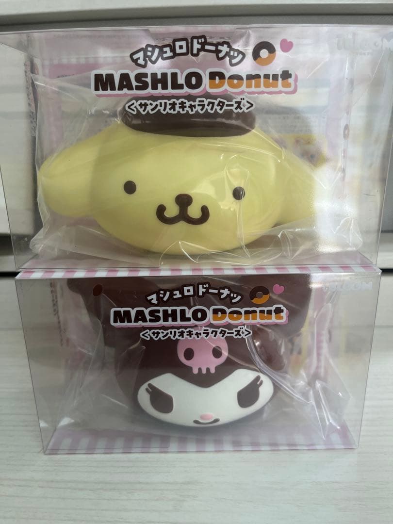 Marshmallow Donut Sanrio Pom Pom Purin and Kuromi 2-Piece Set
