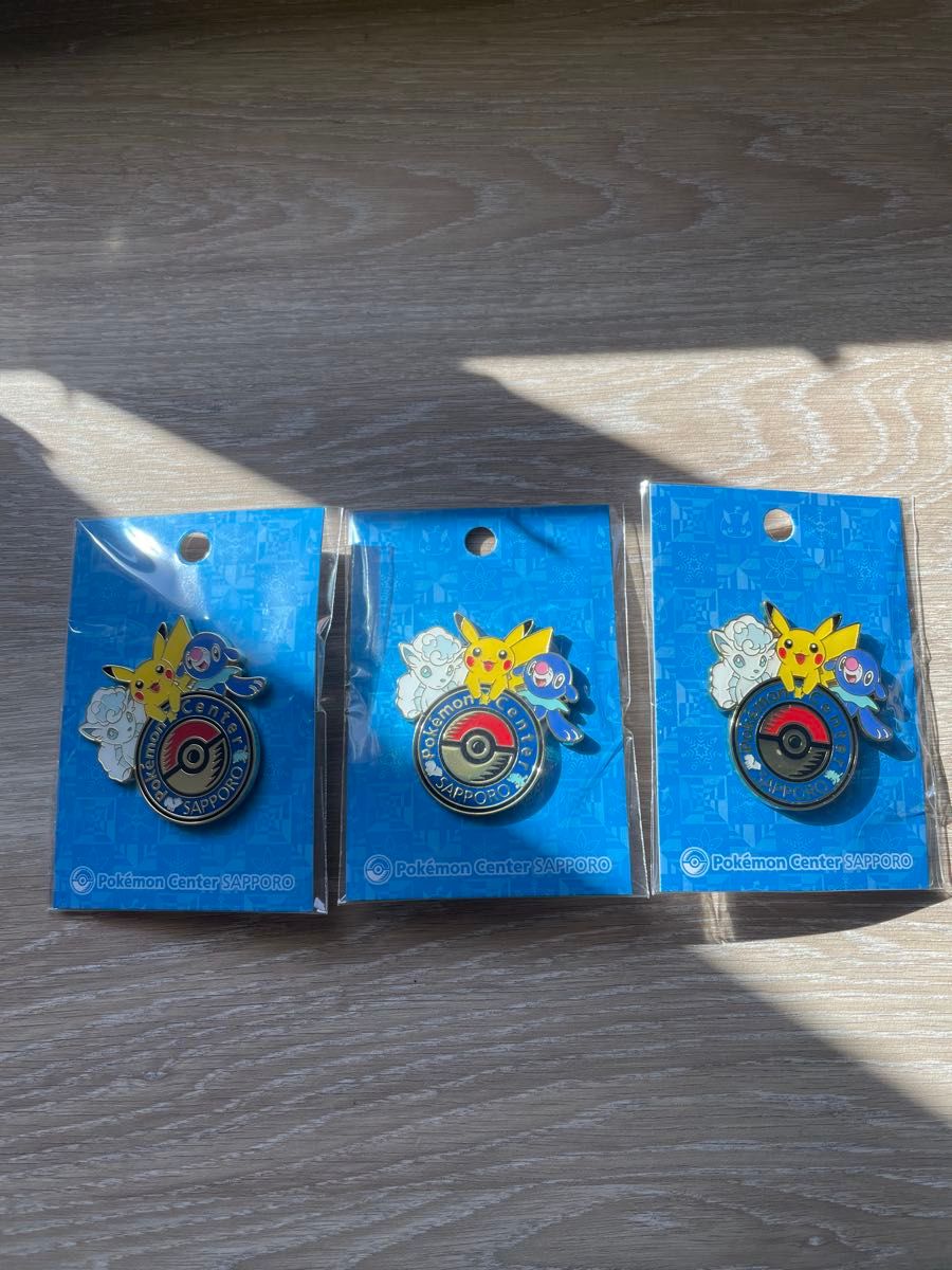新品未開封 ポケモンセンター札幌 ロゴピンズ ピンバッジ3個セット サッポロ ポケモン