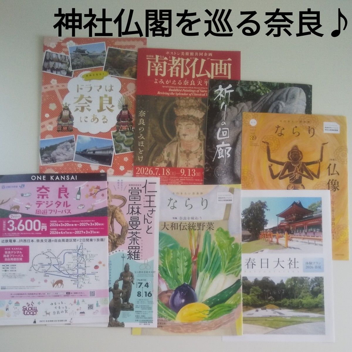 奈良县 奈良 旅游宣传册 Y97 活动传单等 7种 神社 佛寺 体验 参拜 土特产 旅游传单 旅游指南