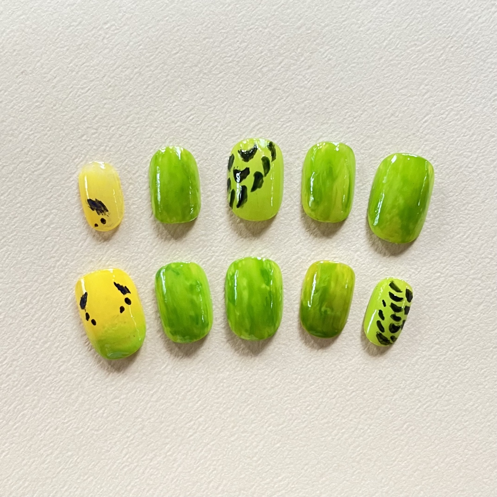 Budgie‑style nail tips, custom size, set of 10