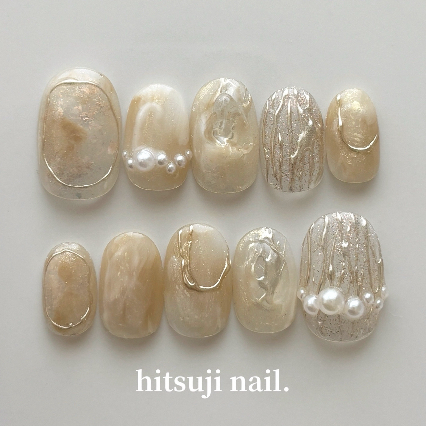 『 No.121 Dappled sunlight Wedding Invitation Furisode Mirror Nail Beige Nail Nuance Nail Coming of Age Ceremony Nail Wedding Ceremony Nail Graduation Ceremony Nail Bridal Hakama Nail Tip