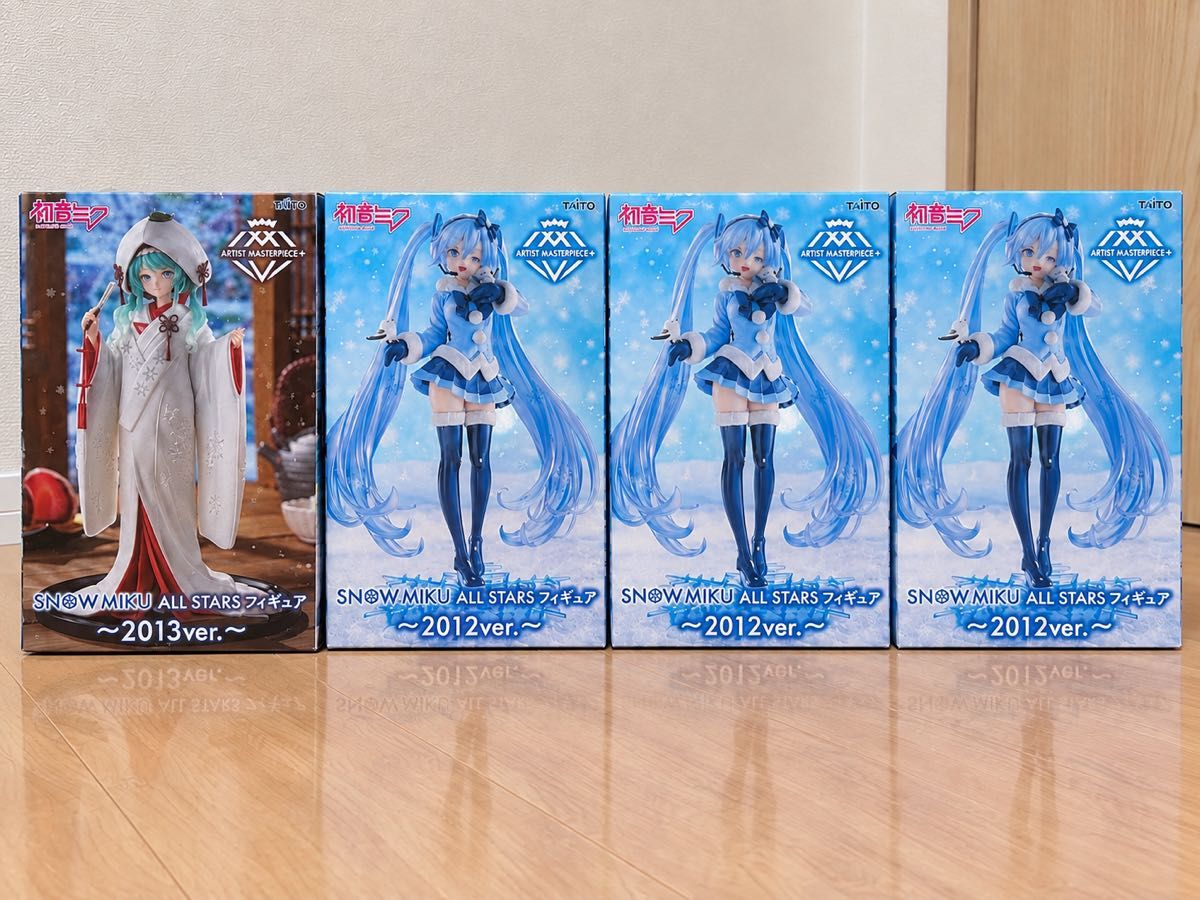 初音未来 SNOW MIKU ALL STARS 手办 2012版 1个 2013版 3个 共4个套装