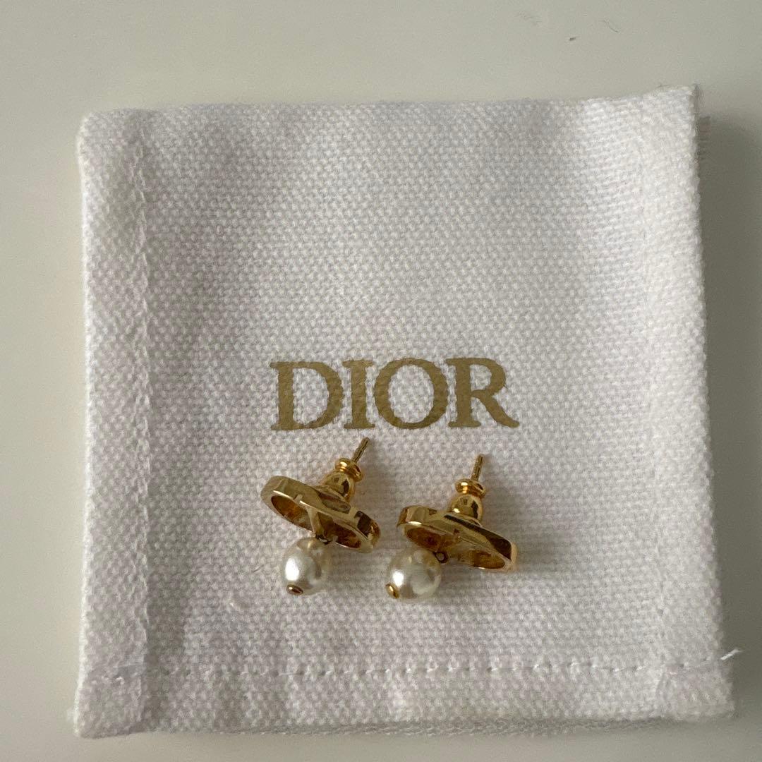 DIOR CD标志珍珠耳环黄金