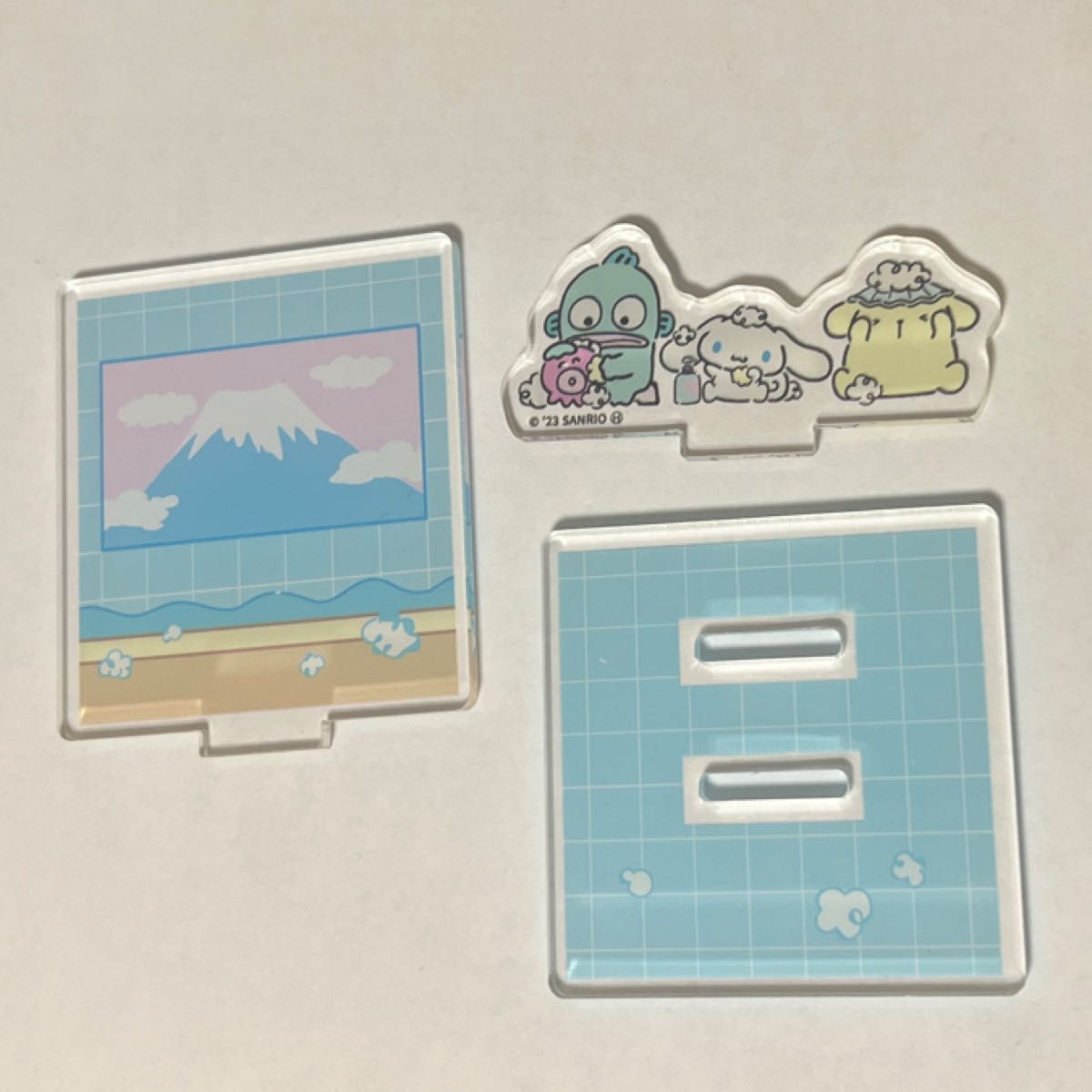 Sanrio Sentō Acrylic Stand: Hangyodon, Cinnamoroll, Pompompurin