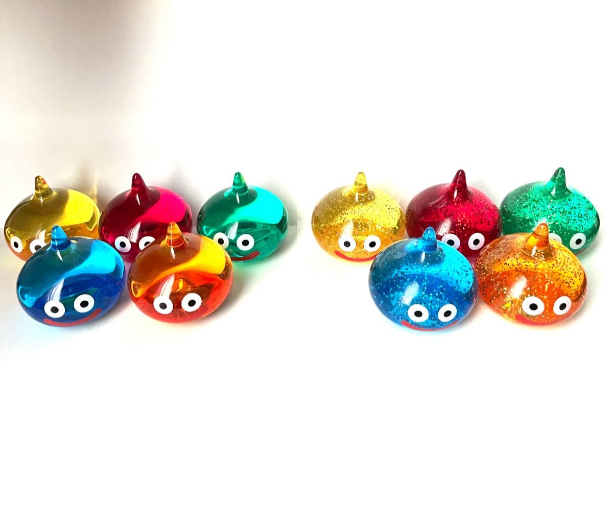 Big Clear Figure Dragon Quest Slime Slime Beast Green Yellow Orange No Glitter Clear Figure 10 Pieces