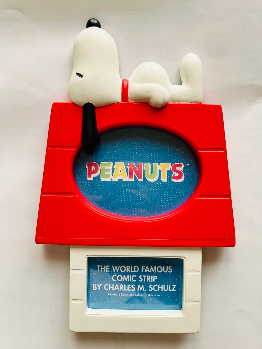 Snoopy Photo Frame Picture Stand PEANUTS House Shape Heisei Retro Vintage New Stored Item With Box