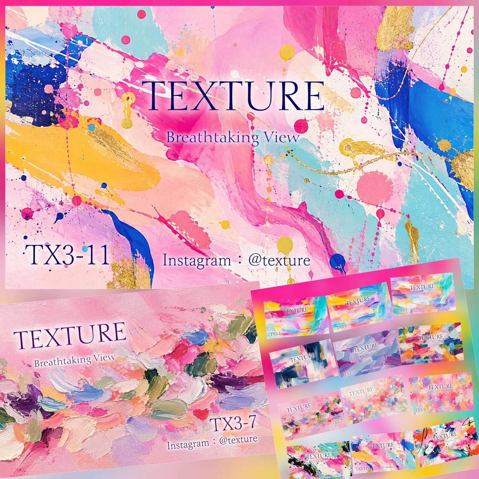 “TX3” 名片、商店卡40张 (最多2个设计) 免费送货、艺术、绘画、大理石、丙烯、色彩鲜艳、彩色粉笔、抽象画、颜料、水彩画