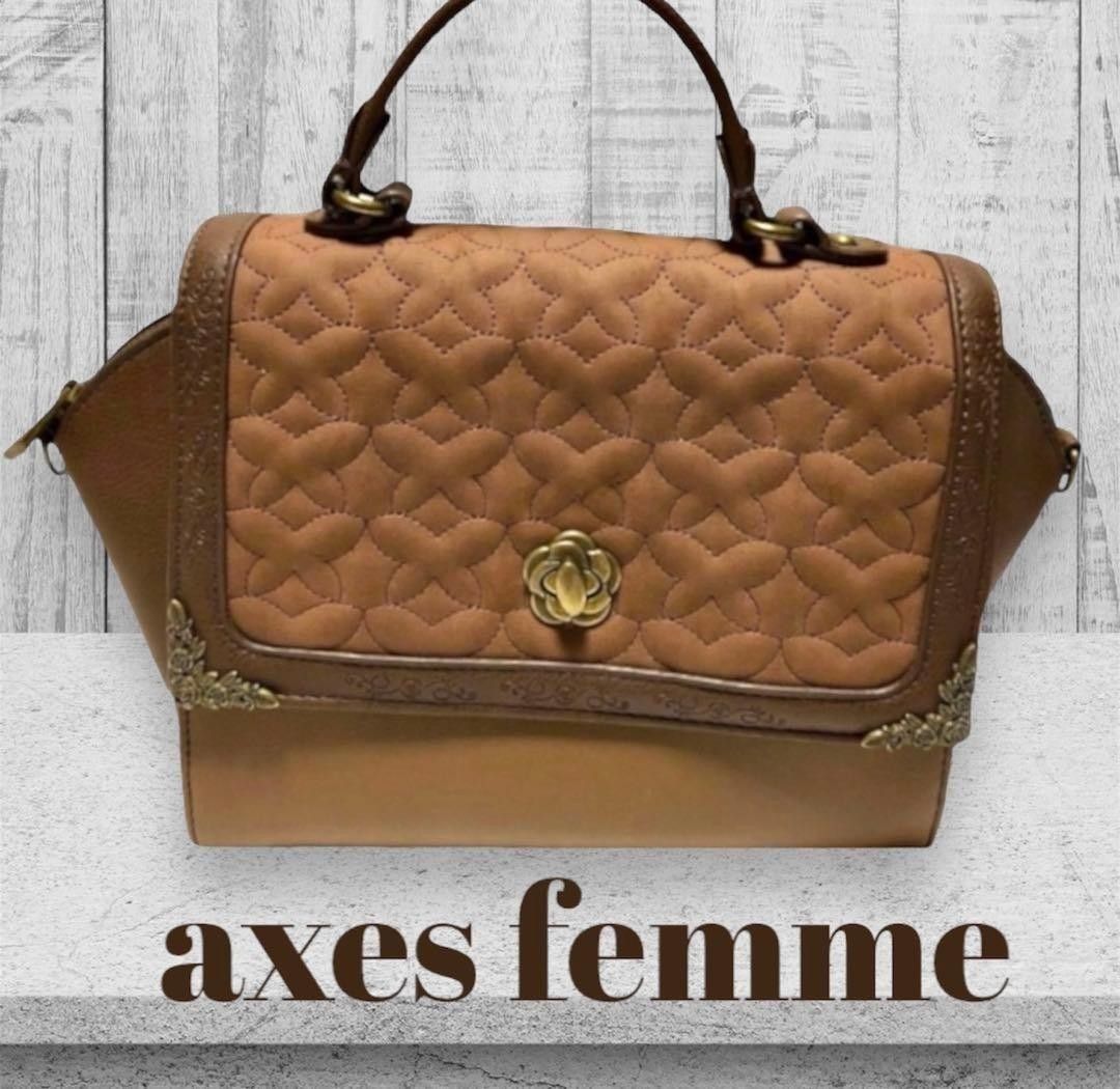USED ・二手/axes femme 蝴蝶纹绗缝手提包 2way 单肩包