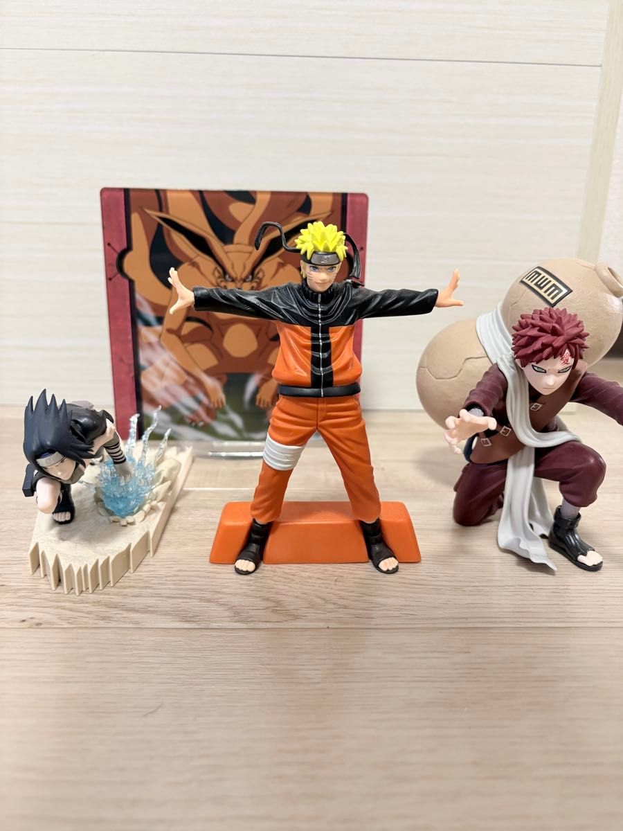 NARUTO 3体套装 漩涡鸣人带九喇嘛面板 宇智波佐助 我爱罗