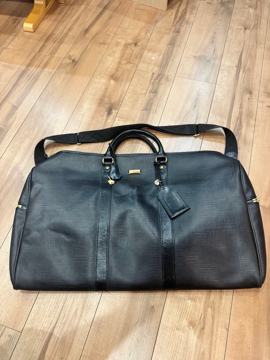 Marie Claire leather-combo Boston bag, black, genuine leather, travel bag, genuine leather shoulder bag, travel luggage