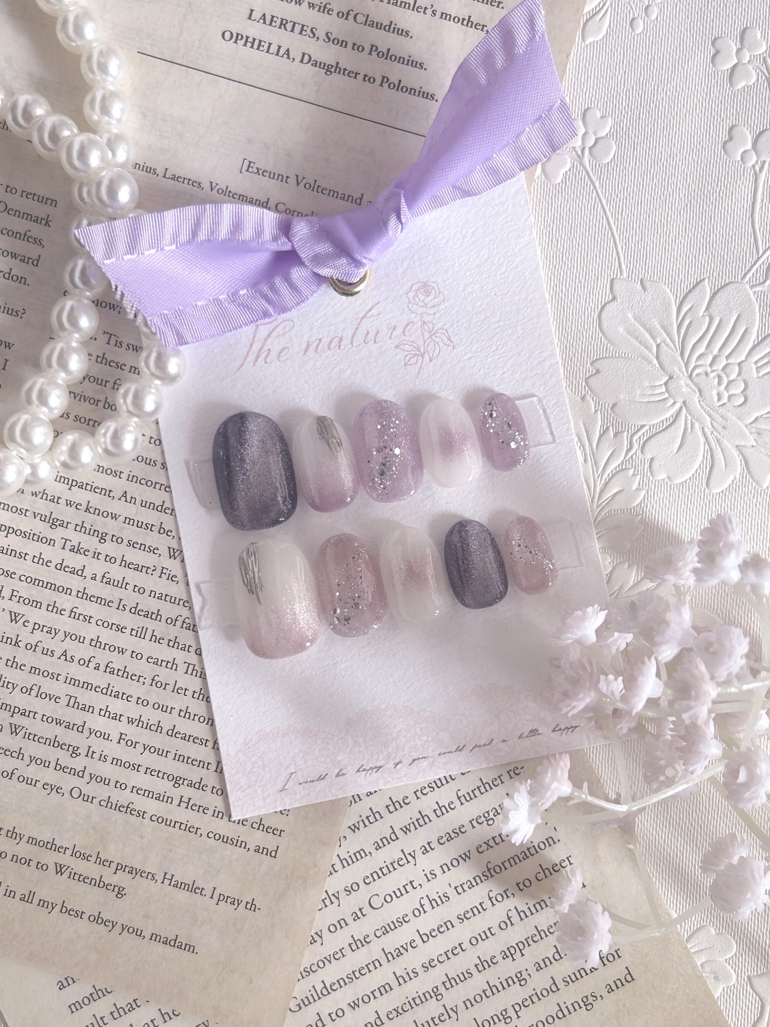 "Lavender Under the Moonlight" – Elegant muted purple with a sheer gradient | Chic, grown-up nail tips | Customizable size