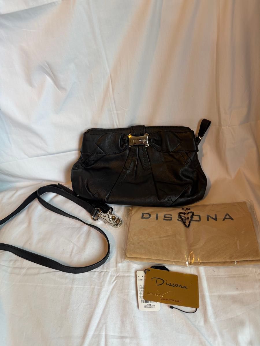 Dissona Shoulder Bag Soft Cowhide Leather Shoulder Bag Ribbon Bag Dissona