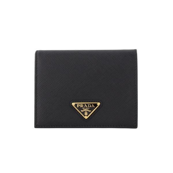 普拉达双折钱包女士SAFFIANO TRIANGOLO SAFFIANO TRIANGOLO safiano TRIANGOLO标志黑色PRADA 1MV204 QHH F0002 NERO
