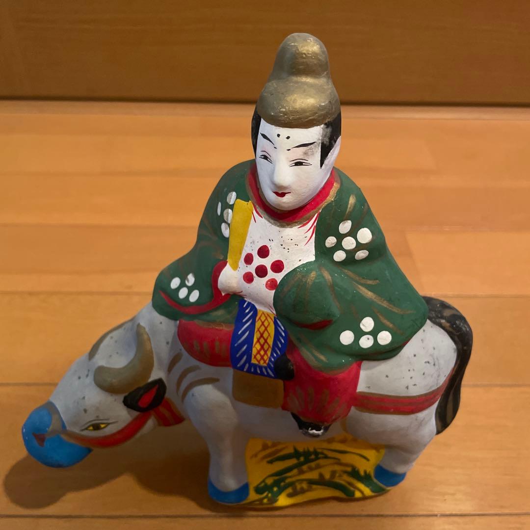 Discontinued Usukuri Tenjin Cow Goddess Princess Clay Figurine Ichihara Clay Figurine