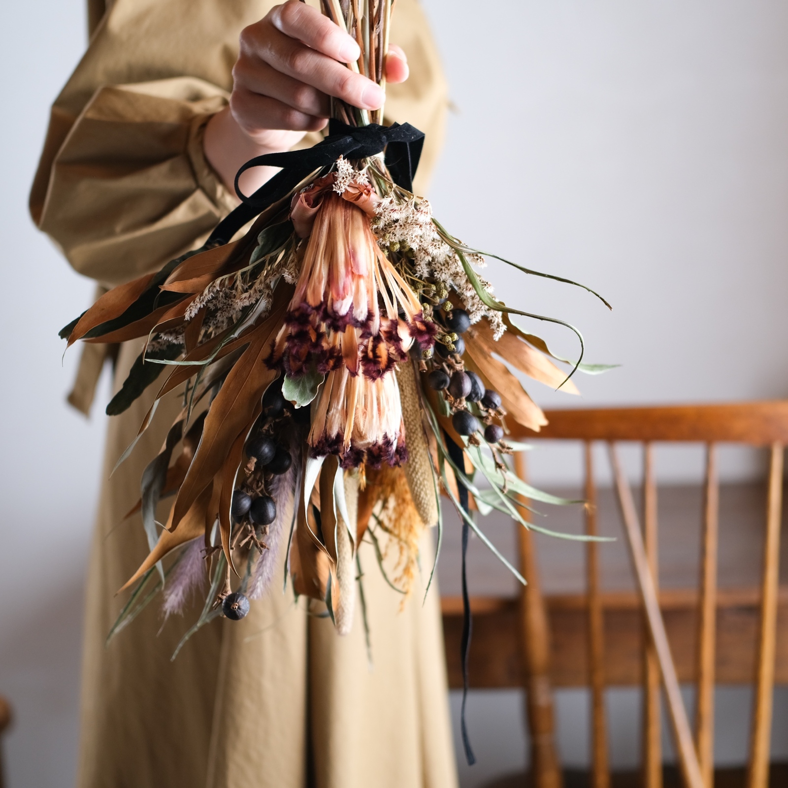 【【深秋】秋色干花环