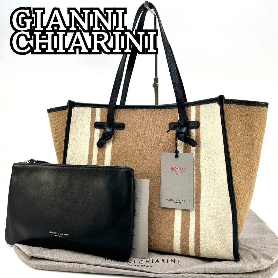 未使用级★GIANNI CHIARINI MARCELLA M号托特包手提包可装A4 GIANNI CHIARINI 附收纳袋