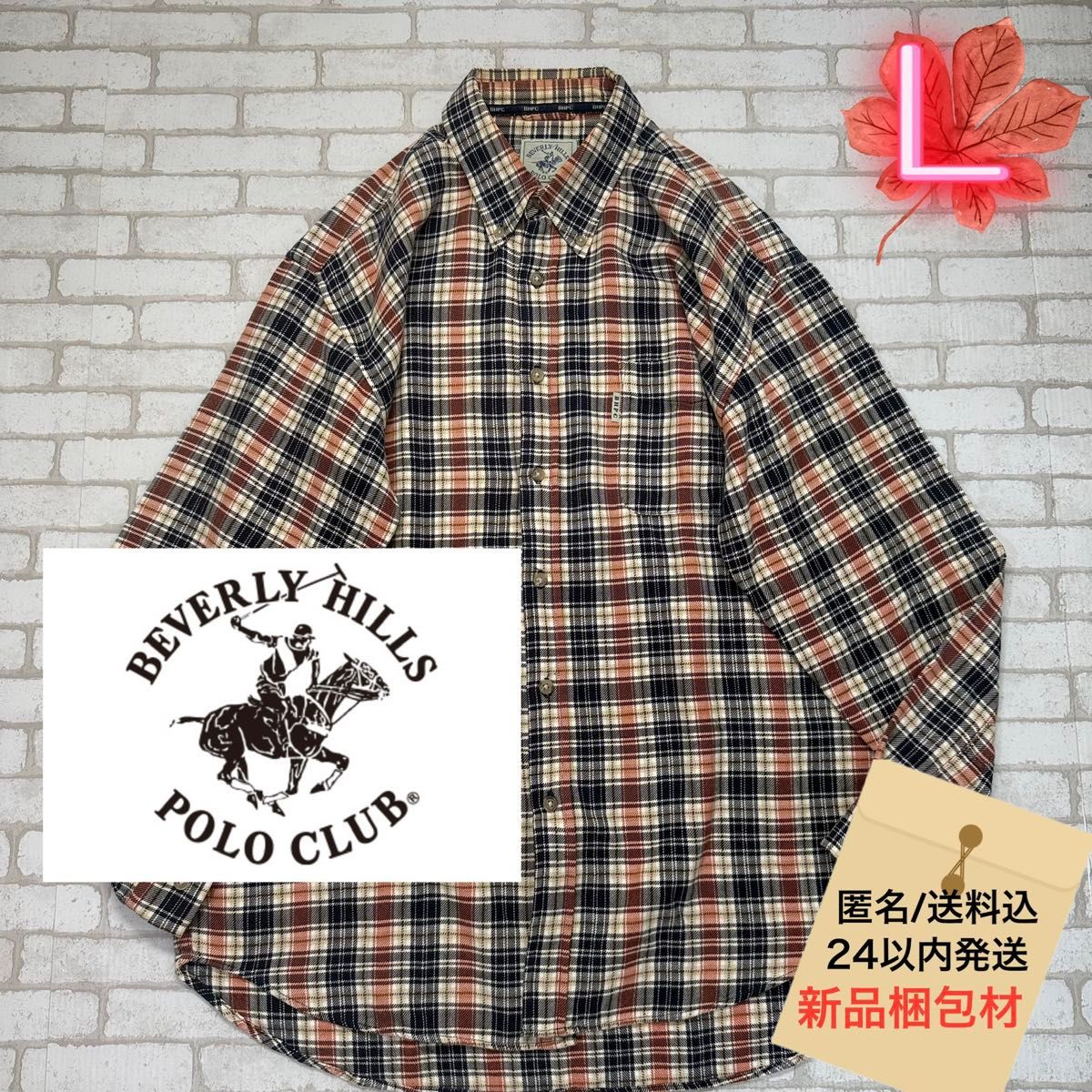 ◆比佛利山庄马球俱乐部 纽扣领 复古风格的格纹衬衫