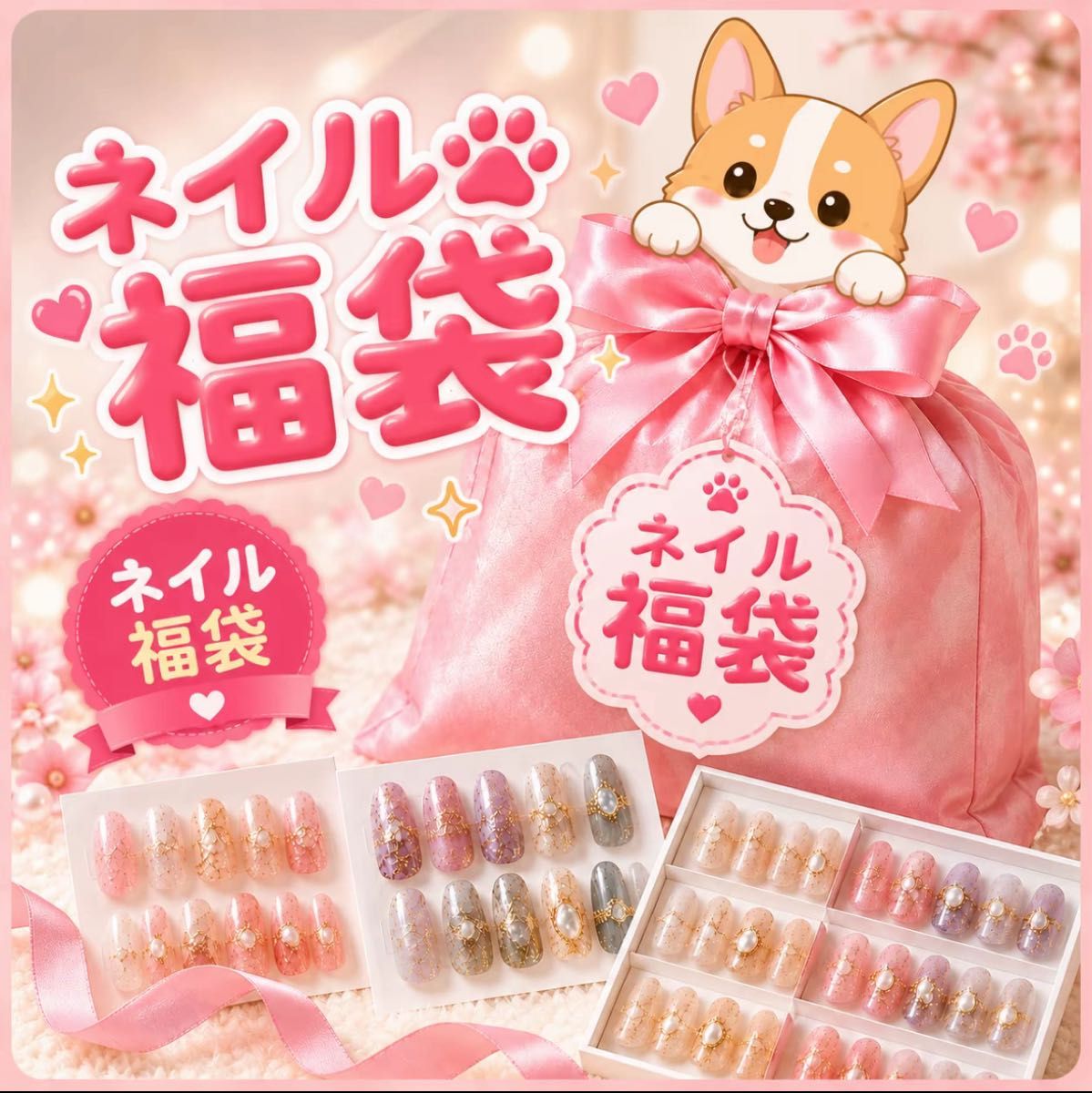 【仅限M尺寸】美甲芯片福袋10种套装随机