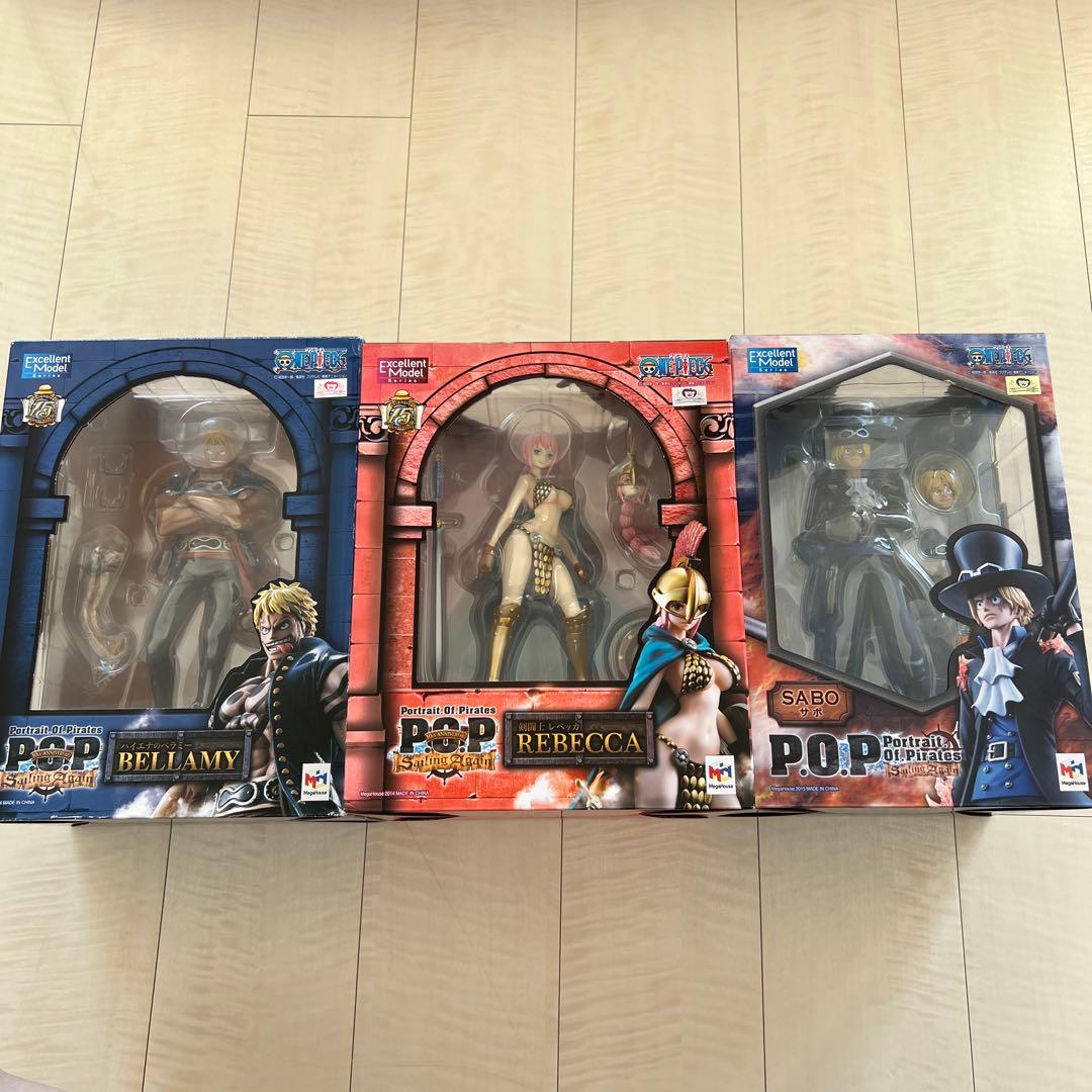 海贼王 POP 贝拉米 雷贝卡 萨博 三件套 开箱品